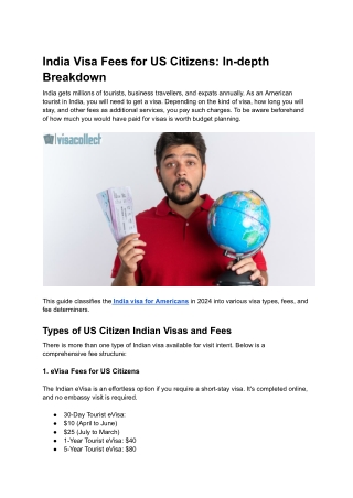 India Visa Fees for US Citizens (2024) In-Depth Breakdown
