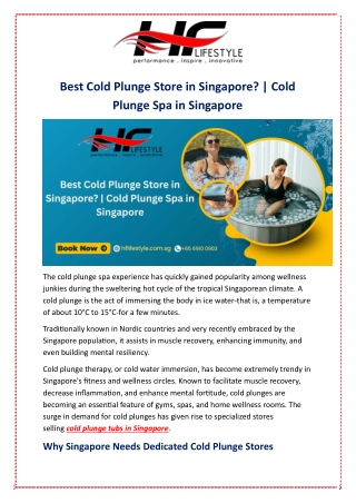 Best Cold Plunge Store in Singapore? | Cold Plunge Spa in Singapore