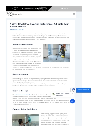 5 Ways How Office Cleaning Professionals Adjust to Your Work Schedule