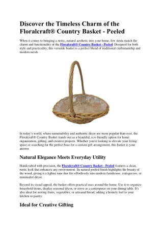 Floralcraft Country Basket  Peeled PDF Submission