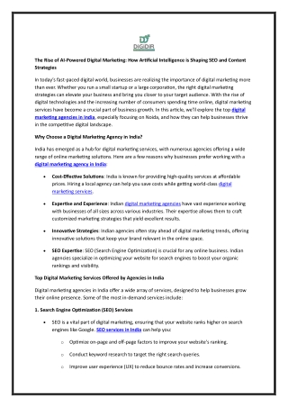 The Rise of AI-Powered Digital Marketing How Artificial Intelligence is Shaping SEO and Content Strategies