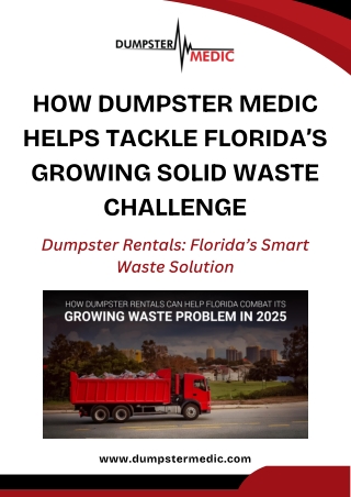 Smart Dumpster Rentals in Florida - A Scalable Answer to the State’s Solid Waste Management Surge
