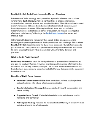 Book Budh Pooja Homam | Pandit Ji On Call Services Online