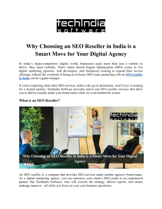 Why Choosing an SEO Reseller in India is a Smart Move for Your Digital Agency