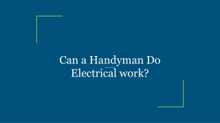 Can a Handyman Do Electrical Work
