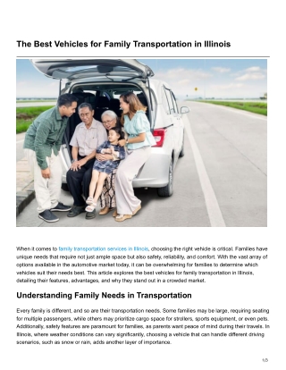 The Best Vehicles for Family Transportation in Illinois