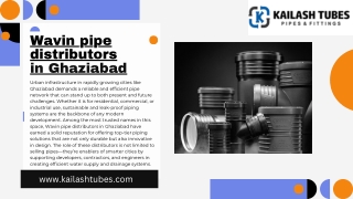 Smart Water Solutions Powered by Wavin Pipe Distributors in Ghaziabad