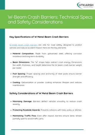 W-Beam Crash Barriers Technical Specs and Safety Considerations