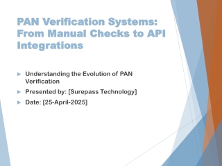 PAN Verification Systems: From Manual Checks to API Integrations