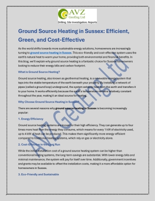 Ground Source Heating in Sussex External Blog 25 Apr....