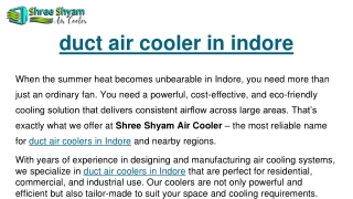 duct air cooler in indore