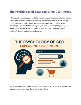 The Psychology of SEO: Exploring User Intent