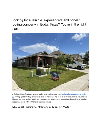 Looking for a reliable, experienced, and honest roofing company in Buda, Texas_ You're in the right place.