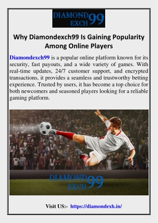 Why Diamondexch99 Is Gaining Popularity Among Online Players