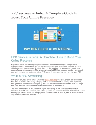 PPC Services in India