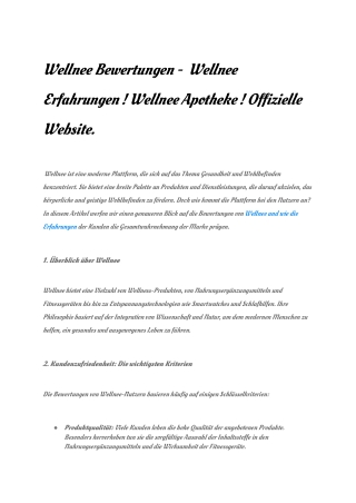 Wellnee Bewertungen -  Wellnee Erfahrungen