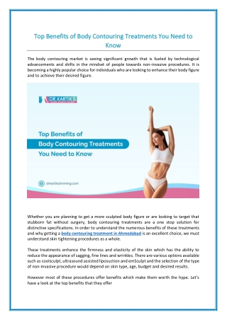 Benefits of Body Contouring Treatments