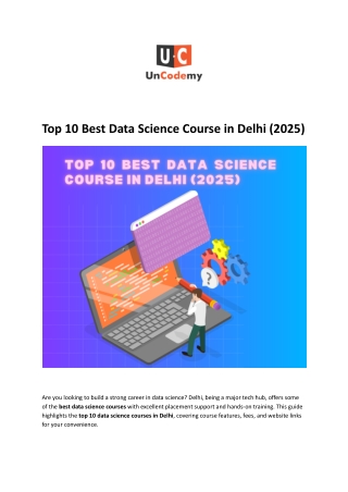 Top 10 Best Data Science Course in Delhi (2025)