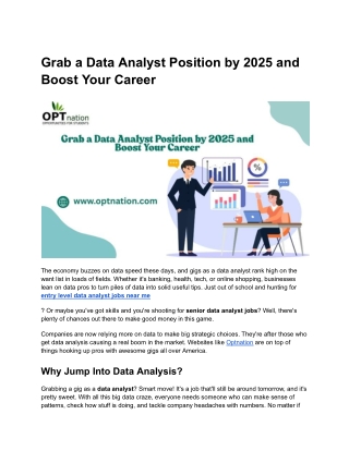 Grab a Data Analyst Position by 2025 and Boost Your Career