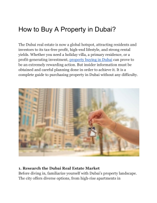 How to Buy A Property in Dubai_