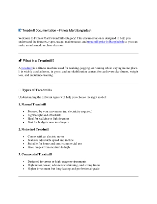 Treadmill Price in Bangladesh