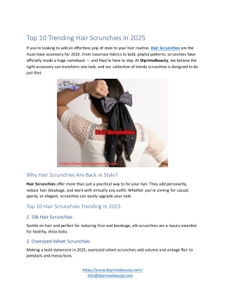 Top 10 Trending Hair Scrunchies in 2025