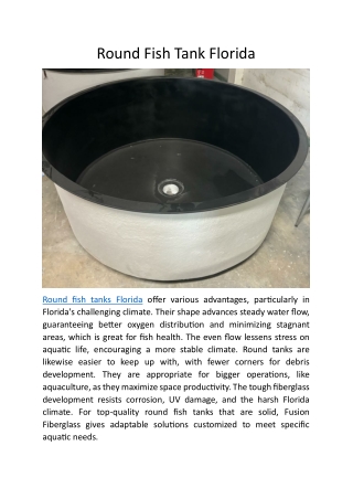 Round Fish Tank Florida