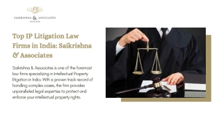 Top IP Litigation Law Firms in India Saikrishna & Associates