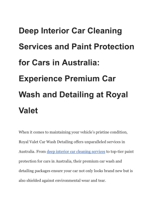 Premium Car Wash & Detailing with Paint Protection and Interior Cleaning