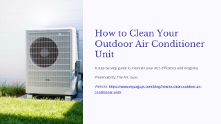 How to Clean Your Outdoor Air Conditioner Unit | Step-by-Step Guide