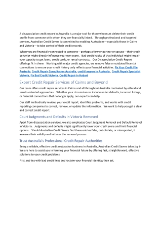 Credit Repair in Cairns