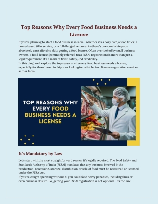 Top Reasons Why Every Food Business Needs a License
