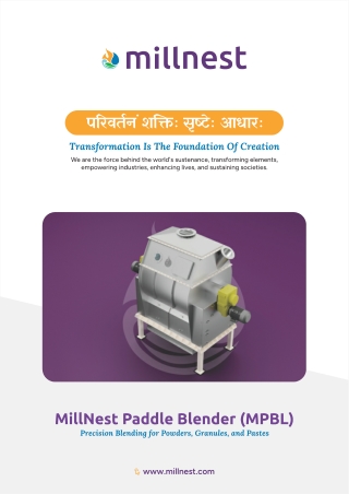 "MillNest Paddle Blender Brochure | Industrial Paddle Blender for Masala Mixing
