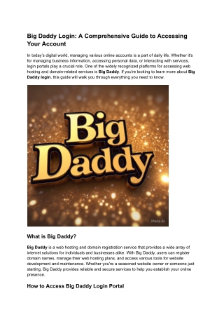 Big Daddy Login_ A Comprehensive Guide to Accessing Your Account