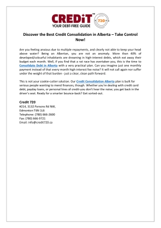 Discover the Best Credit Consolidation in Edmonton – Take Control Now!