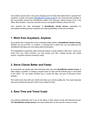 The Top Benefits of Using QuickBooks Remote Access for Accountants
