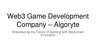 Web3 Game Development Company – Algoryte