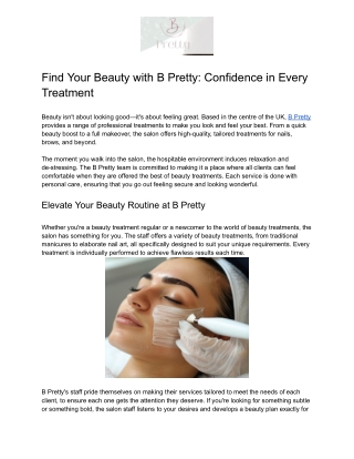 Find Your Beauty with B Pretty_ Confidence in Every Treatment