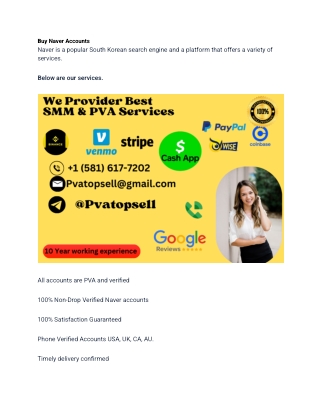 Top 10 Best Site To Buy Naver Accounts