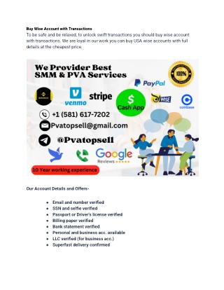 Essential Tips on How to Buy Verified Wise Accounts in 2024