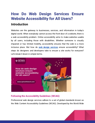 How Do Web Design Services Ensure Website Accessibility for All Users_Spinx Infotech
