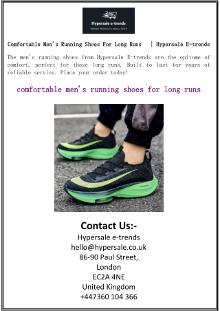 Comfortable Men's Running Shoes For Long Runs​ Hypersale E-trends