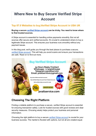 Top 07.0 Websites to buy,Verified Stripe Account in USA UK