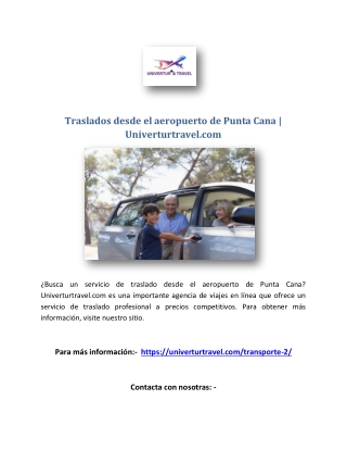 Traslados desde el aeropuerto de Punta Cana | Univerturtravel.com