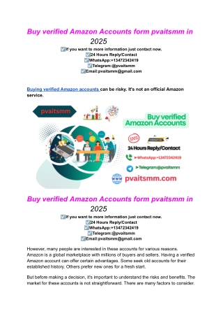 Buy verified Amazon Accounts form pvaitsmm in