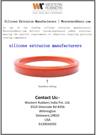 Silicone Extrusion Manufacturers Westernrubbers.com