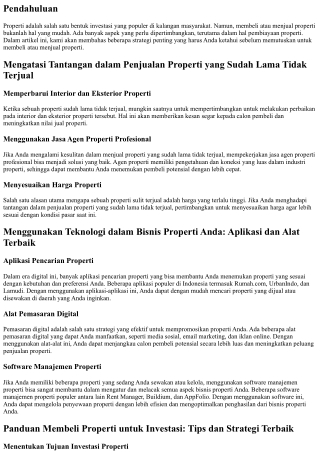 Strategi Pembiayaan Properti: Tips Penting yang Harus Anda Ketahui