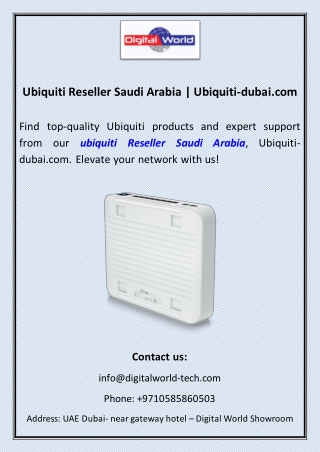 Ubiquiti Reseller Saudi Arabia | Ubiquiti-dubai.com