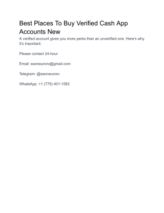 Best Places To Buy Verified Cash App Accounts New
