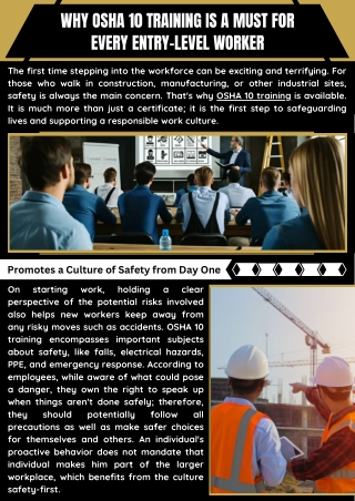 OSHA Ten Hour Safety Training